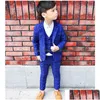 Kleidungsstücke formelle 3PCS Kids Plaid Hochzeit Blazer Anzug Brand Flower Boys Party Tuxedos School Spring 2-12y 201127 Drop Lieferung BA DHXL