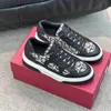 Män gancini sneakers skor gummi sole man skateboard promenad kalvskinn läder utomhus varumärken skor eu38-46 01