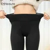 Chrleisure Warm Winter Leggings Kvinnor håller hög midja sammet casual leggins förtjockar termisk ben 231221