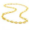 Chaines en acier inoxydable Femmes / hommes Collier Tward Rolo Gold Color Chain Bohemia Câble personnalisé en gros