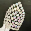 Clips de cheveux Luxury Silver Ab Color Crystal Tiaras Crow