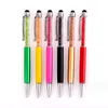 Crystal Metal Ballpoint Pen Rainbow Étudiant Écriture de paillettes de sable Pens de balle Mobile Phone Touch Pen Diamond Gift Gift School Office Supplies Office