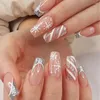 False Nails 24st Long Ballet Nail Decor Press On Extension Christmas Full Cover Manicure Jelly Lim