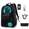 Mochila escolar luminosa para garotos adolescentes bolsas de escola USB Charging Antitheft Infantil Backpack Girls Bag Bag Oxford Schoolbag