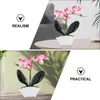 Simulation de fleurs décoratives Phalaenopsis Faux plante dans le pot de fausses plantes artificielles en pot émulées artificielles