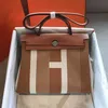 lederen binnenkant naaien koeienhuid canvas kleurcontrast handtas enkele schouder messenger Birkies 70% korting op winkelgroothandel