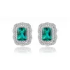 Full Diamond Emerald Stud örhängen smycken europeiska modekvinnor Micro Set Zircon S925 Silver Luxury Earrings for Women Wedding Party Valentine's Day Gift SPC