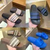 designer slides plaid sandals beach sandals rubber slide men women non-slip bathroom slipper with box 504