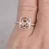 Bröllopsringar Marcatsa Brand Champagne Crystal Cubic Zirconia Ring Rose Gold Color Tone Fashion Engagement SMycken för Women253A