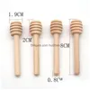 Autre vaisselle 8 cm Signateur en bois Mini miel Dipper Spoon en bois Stick Stick Café Milk Tea Kitchen Tool Drop Livrot Home Garden Dhdvh