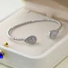 Bangle Classic 925 Sterling Silver InlaidZircon Droplet Bracelet for Women's Simple Fashion Brand Exquisite Jewelry Party Gift 231222