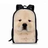 School Bags Kawaii Chow Dog Print Student Bag Teenager Daily Casual Backpack Boys Girls Book Women Men Travel Storage Rucksack