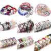 Bracelets de charme 10pcs lot entièrement en cuir perlé bracelet bouton-bouton bracelet bracelet à la main 18 mm bijoux de bricolage fabriquant le fawn22206v