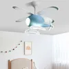 Anhängerlampen Hubschrauber Moderner Flugzeug Deckenventilator mit LED Light Children's Lichter Kronleuchterventilat