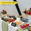 Partydekoration kleine Tafelschilder für Lebensmittel Dispaly wiederverwendbare Etiketten Buffet Hochzeits Geburtstag Bäckerei Tischnummer Name Tag Tag Tag