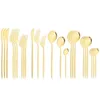 Couvoirs en acier inoxydable doré couvert 24pcs Gold Varelle Couvoirs Dîner Lnife Fork and Spoon Couverts de Table Vaisselle X02353