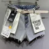 Kvinnors shorts denim shorts personlighet kvinnor sommar träffar färg patch lösa breda ben jeans shortsl231222