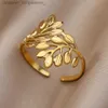 Bandringar 316L Rostfritt stålringar för kvinnor Vintage Gold Plated Geometric Ring Female Man Luxury Jewelry Accessories Gratis frakt 231222