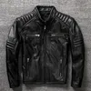 Vestes pour hommes Motorcycle réelle Première couche Veste en cuir vache en cuir de haute qualité Amekaji porte des vêtements American Casual Cycling Mabet