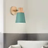 Vägglampor nordiskt solidt trä sängljus modern minimalistisk macaron led lampa kök sovrum vardagsrum inomhus belysning sconce