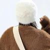 Berets Women Fluffy Fauxe Fur Shat Зима утолщенные теплые шляпы твердый цвет русский стиль роскошный шикарный ветрозащитный уш