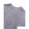 Damenpullover Willshela Women Mode graue Front Reißverschluss Stricker Sweater Vintage O Hals lange Ärmel weibliche schicke Dame Tops Outfits Dr. Dhgxz