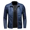 Men standing collar Jacke leather motorcycle jacket men bomber leather coatfashion trend personalized leather winter clothing 231221