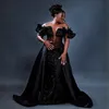 2024 Aso Ebi Robes De Bal Noir Sirène Illusion Dentelle Tulle Soirée Robe De Soirée Pour Occasions Spéciales Africain Arabe Noir Femmes Anniversaire Robes De Fête AM250