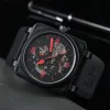 2024 Luxury Wristwatches designer style business Wrist watch Wristwatches Men Automatic Mechanical brand Watch Bell Black Rubber Ross Wristwatches Multifunctio