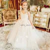 Girl's Dresses Flower Girl Dresses For Wedding Birthday Pearl Floral Tulle Luxury Princess Long Maxi Kids Bridesmaid Ball First Communion GownsL231222