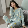 Dames Sleepwear Cartoongrootte Autumn Summer Plaid 2 -delige Pijama 5xl Loungewear Big Homewear Pyjamas Pyjama Sets Mujer PJS