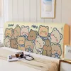 Cute Bear Elastic All-inclusive Bed Head Cover Print Bedside Protection Dustproof Cover Bedroom Room Soft Headboard Slipcover 231222