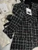 2023 Women's Chan New brand jacket OOTD designer Fashion top-grade autumn Sequins tweed coat overcoat Leisure Spring Coats cardigan Christmas Gift
