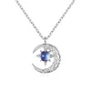 Naszyjniki wiszące zapobiegają alergii 925 Srebrny kryształ spersonalizowany aluminiowy naszyjnik dla kobiet Choker Moon Jewelry