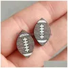 Orecchini sportivi per stallone Baseball Stud Creative Rugby Football Basketball Basketball Accessori di moda in legno Gioielli Delivery Earch DHHFA