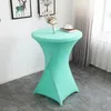 Cocktail Table Cloth Wedding Cover Spandex Round High Bar Lycra Birthday Party Show el Decoration Four Legs Round Base 231221