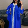 Vestuário étnico vestido de noite árabe islã para mulheres lotus malaios bordados abayas temperamento vestidos muçulmanos