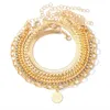 Boho Braccialetti di moda per le donne Vintage geometrico serpente catena di cristallo foglio pendente pendente in oro colore gioielli regalo femminile B045 231221