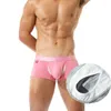 Sous-pants Open Front Boxers Pink Underwear Men Men de coton Boxer Shorts Sexy Men's Gretes Big Souch Bulge Hombre Gay Hombre