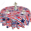 Столовая ткань американский флаг скатерть круглая 60 дюймов 4 июля патриотическая клетчатая крышка для домашней кухни столовая