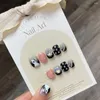 Fałszywe paznokcie 10 szt. Ręcznie robiona koreańska prasa na krótkim noszeniu wielokrotnego użytku urocze profesjonalne 3D z rhinestone Diamond Nail Art