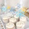 Forniture per feste 10 pezzi Snowflake Cake Banding Decoration Toppers Birthday for Forzen Christmas Theme Favor