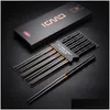 Chopsticks High Quality 100 Pairs Japanese Chopsticks Set 304 Stainless Steel Reusable Travel Gift Drop Delivery Home Garden Kitchen, Dheqj