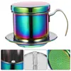 Geschirrsets Tropfkaffeemaschine Edelstahl Dripper Filter Tasse Handgift -Topf -Werkzeugzubehör für Maschinenreisen abfallen