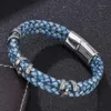 커프 가죽 팔찌 남성 빈티지 레트로 브레이드 정품 팔찌 homme femme mens bracelets 수제 보석 Pulseras1222d