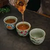 Teaware set handmålad keramik master cup hushåll keramisk te cup antik stor underglasyrskål