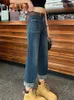 Winterfluweel gevoerde baggy jeans harem broek vintage hoge taille dikke vaqueros pantalones streetwear warme pluche denim spodnie 231221