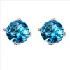 Luckyshine 12 paires Bleu Zircon Crystal Stud Oreille de boucle d'oreille Simple Small Stud Moucles d'oreilles pour femmes Gift de la Saint-Valentin 8 8 mm265y