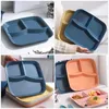 Dinnerware Sets Three-compartment Serving Plate Divided Dish Home Tableware Tray Portion Separated Plates Diet Baby