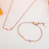 Luxury Pendant Necklace Flower Armband Fashion For Man Woman Rose Gold Halsband Bangles Högkvalitativa kvinnor Party Wedding Lover293i